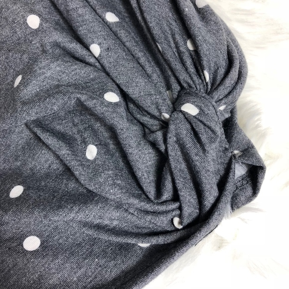 Polka Dot High Low Top with Front Knot - Picture 3 of 6